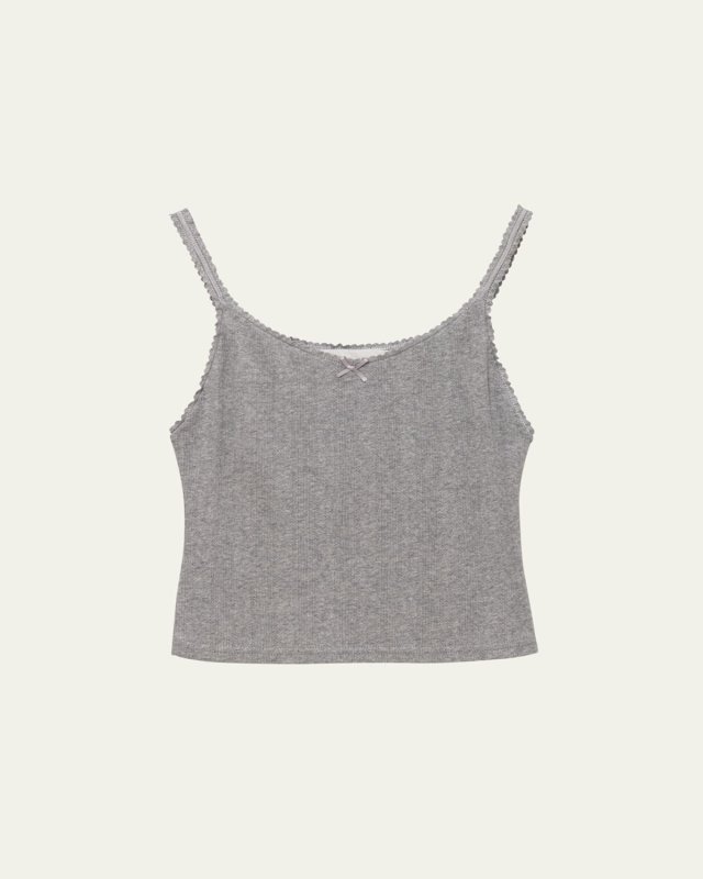 Pointelle Knit Bow Tank Top